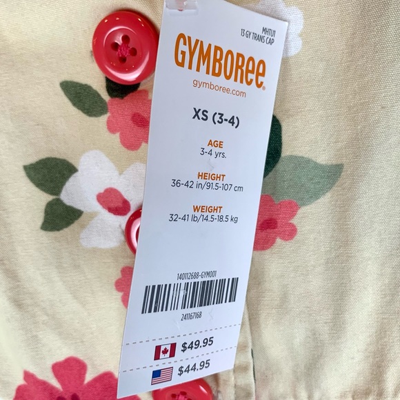 Gymboree Spring Floral Button Jacket Khaki Coral Pink New XS - Picture 8 of 12